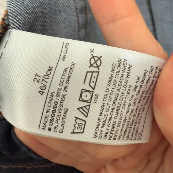 Women GAP True Skinny High Rise Denim Jeans in Dark Wash Blue Size 27 - Picture 9 of 10